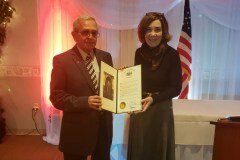 January 25, 2020 - Senator Iovino presenting a Senate Citation to Thomas Bonura for 50 years of service at the 83rd Installation of Officers Banquet for Pleasant Hills Volunteer Fire Company & Relief Association
