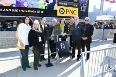 November 10, 2019- Senator Iovino attends the Steeler Game and presents the POW/MIA chair.